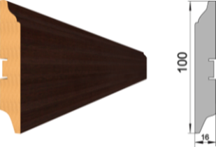 Плинтус МДФ 100В, Венге 2000х100х16 мм - фото 31569