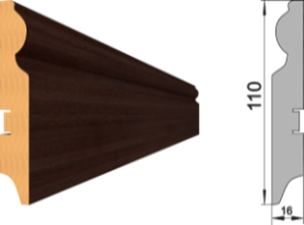 Плинтус МДФ 110С, Венге 2000х100х16 мм - фото 31575