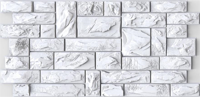 Панель ПВХ Мозаика 0.4  Камень Пиленый настоящий белый 957х480 мм - фото 31883