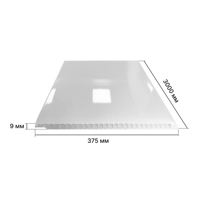 Панель ПВХ Белая глянцевая STELLA 3000х375х8 мм 10087 - фото 63951