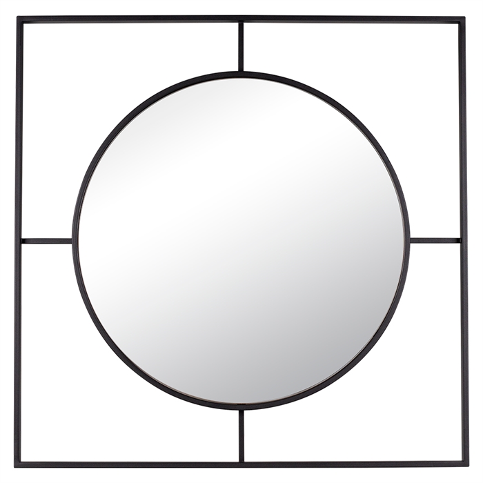 8082-Z1 (1) Зеркало интерьерное настенное в квадратном корпусе из металла  80х80 см, черный 8082-Z1 - фото 65843