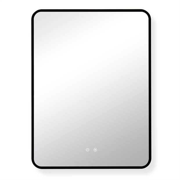 Зеркало с LED- подсветкой сенсорное и подогревом, прямоугольное с кантом, 60х80см, черный 6086-Zm1