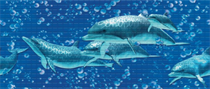 Панель ПВХ Мозаика 0.3 Дельфины 957х480 мм