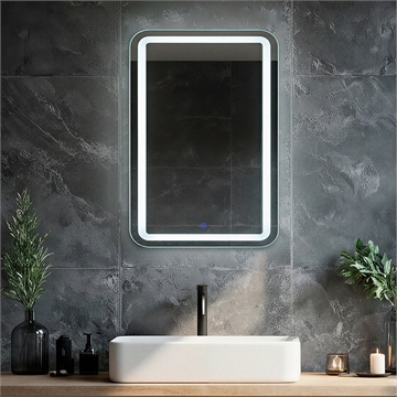 Зеркало с LED- подсветкой сенсорное, прямоугольное с гравировкой, 40х60 см 4060-Zm1