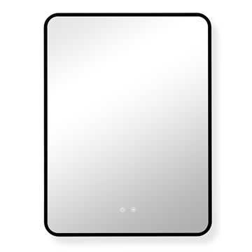 Зеркало с LED- подсветкой сенсорное и подогревом, прямоугольное с кантом, 60х80см, черный 6086-Zm1
