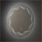 Зеркало с LED- подсветкой сенсорное, круглое с гравировкой, d=60 см "Волна" 6065-Zm3