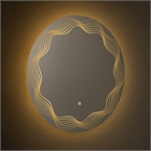 Зеркало с LED- подсветкой сенсорное, круглое с гравировкой, d=60 см "Волна" 6065-Zm3