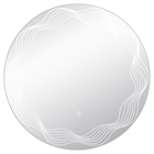 Зеркало с LED- подсветкой сенсорное, круглое с гравировкой, d=60 см "Волна" 6065-Zm3